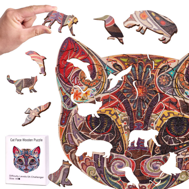 Drevené Puzzle A4 - Mačka Drevené Puzzle A4 - Mačka